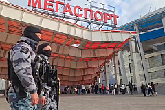 Сотрудники и военнослужащие Росгвардии приняли участие в охране порядка на баскетбольном матче в Москве между баскетбольными командами ЦСКА (Москва) - УНИКС (Казань).